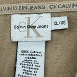 Calvin Klein Jeans Polo Shirt - XL Beige Cotton