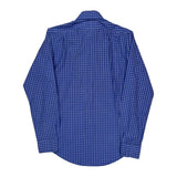 Regent Custom Fit Polo By Ralph Lauren Checked Shirt - Medium Blue Cotton