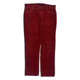 Tommy Hilfiger Cord Trousers - 35″ Waist Red Cotton