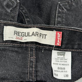 Levis Jeans - 34W 30L Black Cotton