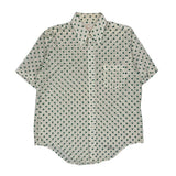 Kent Collection Arrow Polka Dot Short Sleeve Shirt - Large White Polyester Blend
