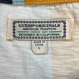 Guess Striped T-Shirt - Large Orange Cotton