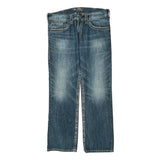 Silver Contrast Stitch Jeans - 38W 31L Dark Wash Denim