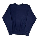 1990'S Blank Made In USA Soffe Sweatshirt - XL Navy Cotton Blend