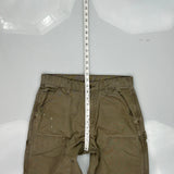 Carhartt Double Knee Dungarees - 30W 30L Khaki Cotton