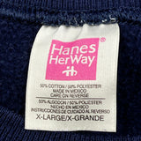 90S Blank Hanes Sweatshirt - XL Navy Cotton Blend
