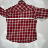 Wrangler Checked Flannel Shirt - Large Red Cotton