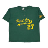 Single Stitch Pearl City Baseball Cotton Deluxe Graphic T-Shirt - XL Green Cotton