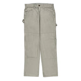 Cargo Dickies Double Knee Carpenter Trousers - 31W 30L White Cotton