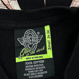 Glow In The Dark Rock Eagle Single Stitch T-Shirt - Small Black Cotton