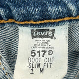517 Levis Boot Cut Jeans - 25W UK 6 Blue Cotton