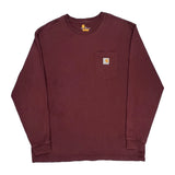Carhartt Long Sleeve T-Shirt - XL Burgundy Cotton