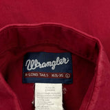 Wrangler Shirt - Large Red Cotton Blend