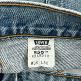 550 Levis Jeans - 36W 30L Blue Cotton