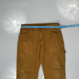 Dickies Double Knee Carpenter Trousers - 32W 30L Brown Cotton