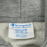 Vintage Champion Spellout Hoodie - Medium Grey Cotton