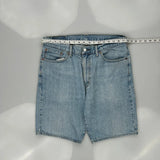 505 Levis Denim Shorts - 35W 10L Light Wash Cotton
