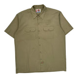 Dickies Short Sleeve Shirt - XL Khaki Polyester Blend