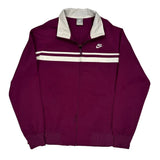 Nike Striped Track Jacket - XL White Polyester