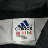 Adidas Striped Windbreaker - Small Black Polyester