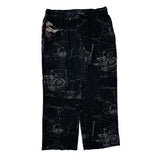 Motorcycle Harley Davidson Graphic Joggers - Large Black Cotton