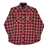 Wrangler Checked Flannel Shirt - Large Red Cotton