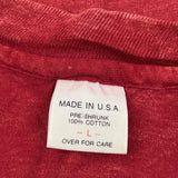 Single Stitch South Dakota Anvil Graphic T-Shirt - Large Red Cotton