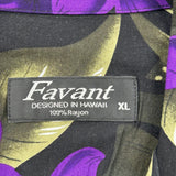 Favant Floral Hawaiian Shirt - XL Black Viscose