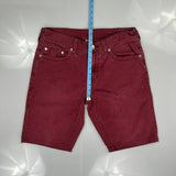 True Religion Denim Shorts - 34W 11L Red Cotton