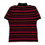 Lacoste Striped Polo Shirt - Small Orange Cotton