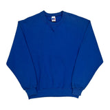 90s Blank Russell Athletic Sweatshirt - Large Blue Cotton