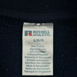 90s Blank Russell Athletic Sweatshirt - Large Navy Cotton Blend