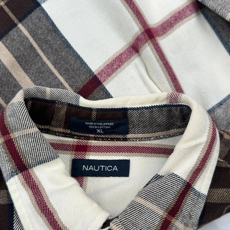 Nautica Checked Flannel Shirt - XL Multicoloured Cotton