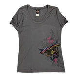 Iron Valley Harley Davidson Graphic T-Shirt - Large Gray Cotton