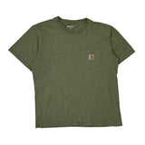 Carhartt T-Shirt - Large Green Cotton
