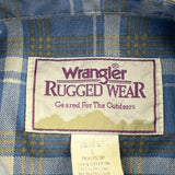 Rugged Wear Wrangler Checked Short Sleeve Shirt - Large Blue Cotton