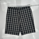 Dickies Checked Shorts - 36W 10L Black & White Cotton Blend