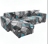 Anyseat 4-Seater Sofa Cover – Dark Grey Geometric Style Slipcover for Living Room Chair Protection
