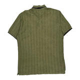 Chaps Ralph Lauren Striped Polo Shirt - Large Green Cotton