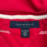 Tommy Hilfiger Striped T-Shirt - XL Red Cotton