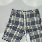 Micros Checked Shorts - 36W 11L Grey Polyester
