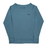 Patagonia Long Sleeve T-Shirt - Small Blue Cotton Blend
