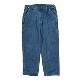Original Fit Carhartt Double Knee Carpenter Pants - 34W 32L Blue Cotton