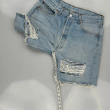 Levis Denim Shorts - 31W 10L Light Wash Denim