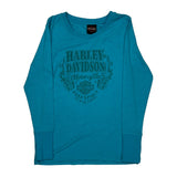 Scorpion Harley-Davidson Chandler, Arizona Harley Davidson Long Sleeve T-Shirt - Small Blue Cotton