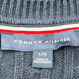 Tommy Hilfiger Cable Knit Sweater - Large Navy Cotton