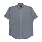 Blake Shirt Ralph Lauren Checked Short Sleeve Shirt - Medium Blue Cotton
