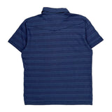 Nike Striped Polo Shirt - Large Blue Cotton