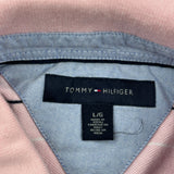 Tommy Hilfiger Striped Polo Shirt - Large Pink Cotton