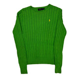 Polo By Ralph Lauren Cable Knit Sweater - Medium Green Cotton